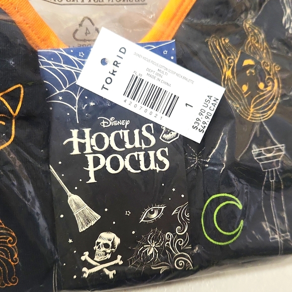 ❤️NWT VINTAGE TORRID SCOOP BRALETTE HOCUS POCUS SANDEERSON SISTERS PLUS SIZE - Picture 5 of 14